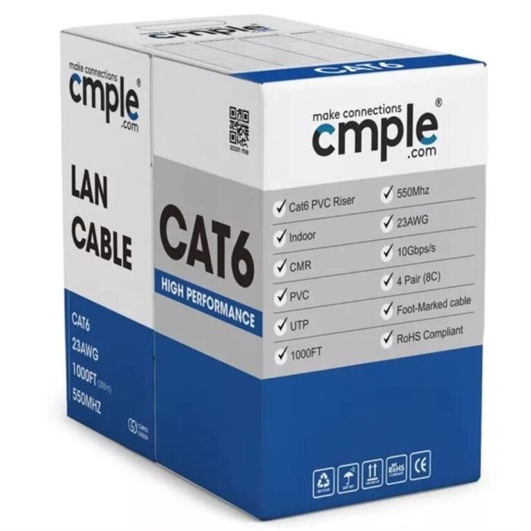 1000ft Cat 6 Riser Ethernet Cable White – ProElectronics