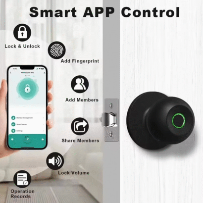 Smart Round Knob Lock with Fingerprint